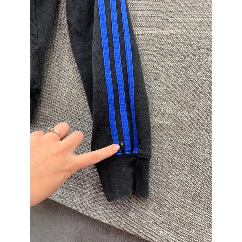 Adidas Originals Hoodie Mens Small‎ Black Colorblock Logo Print Fleece Lined